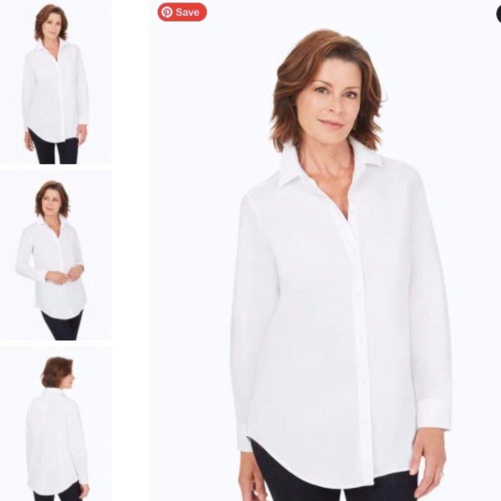 FOXCROFT Tristen 3/4 Pinpoint Tunic